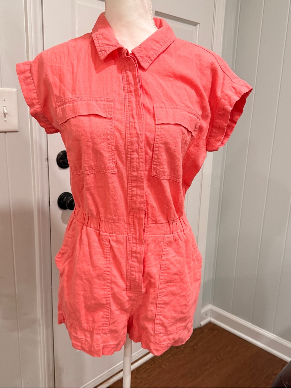 Universal Thread Coral Short-Sleeve Romper